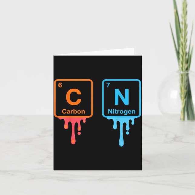 Tarjeta Carbon Nitrogen Science Design Fun Chemistry Lover (Anverso)