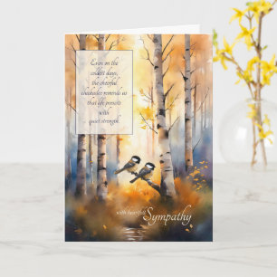 Tarjeta Carboneros Abedul Otoño Bosque Simpatía