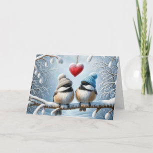 Tarjeta Carboneros de Navidad con Corazón Rojo
