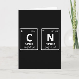 Tarjeta Carbono Nitrógeno 67 Divertido C N Tabla Periódica