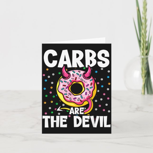 Tarjeta Carbs Are The Devil Funny Donut Diet New Year's Re (Anverso)