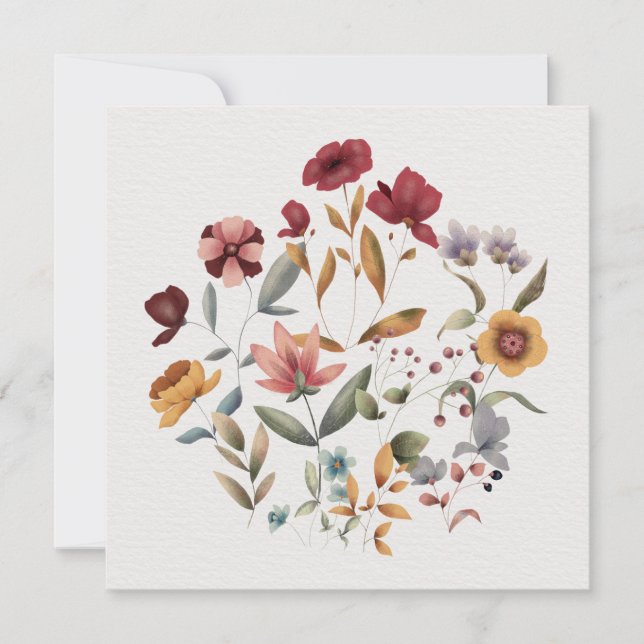 Tarjeta Card (13,3x13,3cm) - Flowers (Anverso)