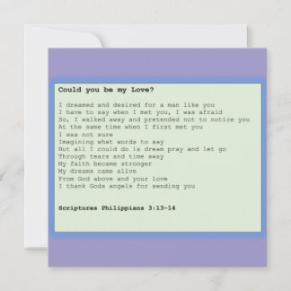 Tarjeta Card ' Could you be my love '