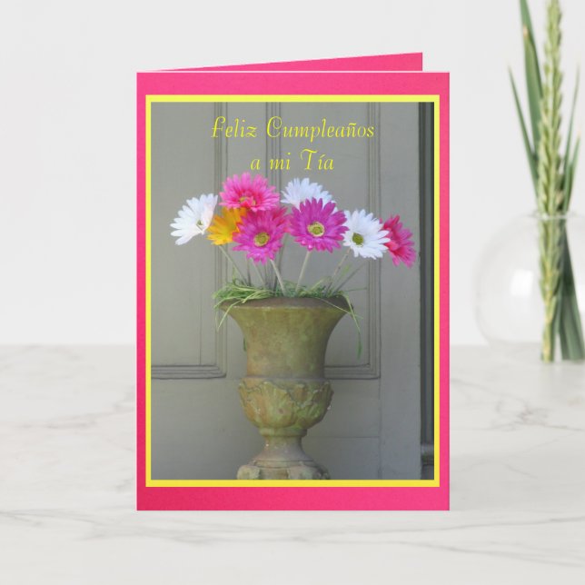 Tarjeta Card - Feliz Cumpleaños a mi Tía - Las Margaritas (Anverso)