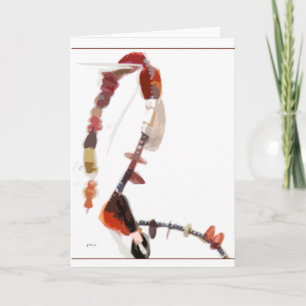 Tarjeta Card, Greeting - Red Coral and Black Glass