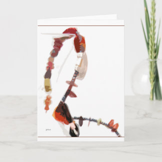 Tarjeta Card, Greeting - Red Coral and Black Glass