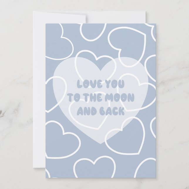 Tarjeta Card Love you to the moon and back ( Blue) (Anverso)