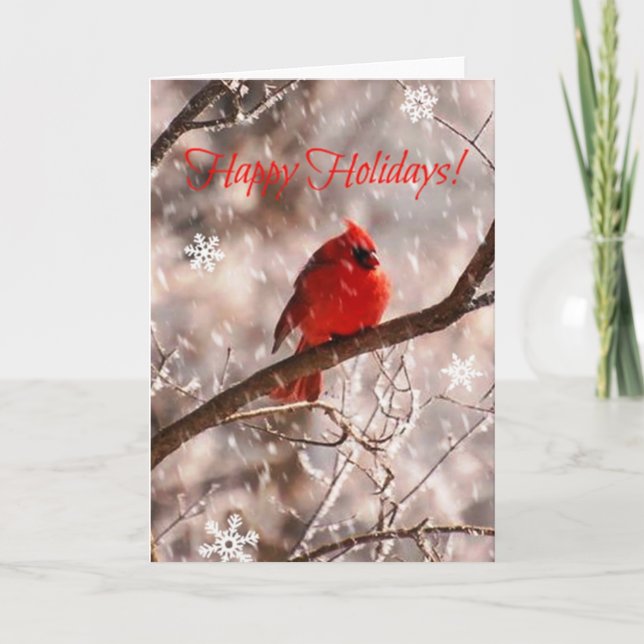 Tarjeta ¡Cardenal buenas fiestas! (Anverso)