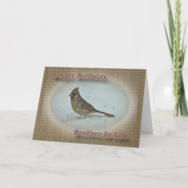 Tarjeta Cardenal de cuñado de cumpleaños, mujer (Anverso)