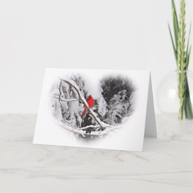 Tarjeta Cardenal de nieve (Anverso)