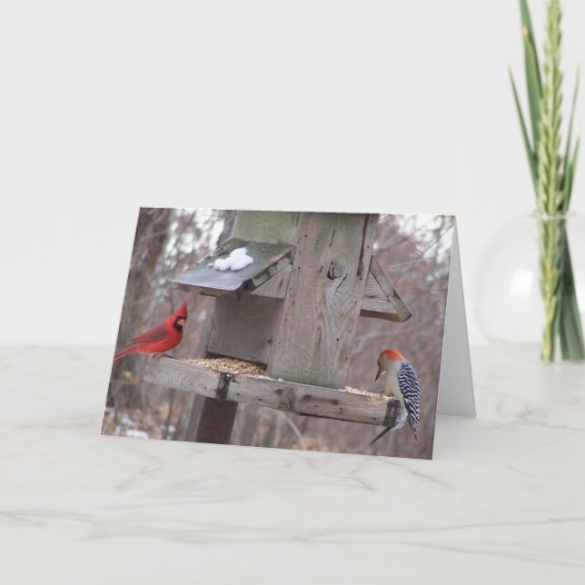 Tarjeta Cardenal de Woodpecker&Male (Anverso)