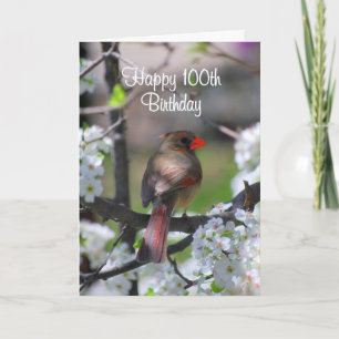Tarjeta Cardenal femenino 100 cumpleaños