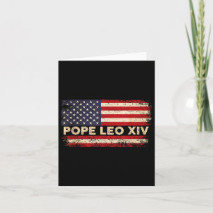 Tarjeta Cardenal Robert Prevost Papa León Xiv 2025 Bandera
