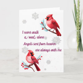 Tarjeta cardenales de la carretera de invierno del cielo