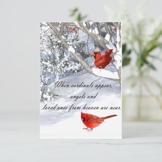 Tarjeta cardenales del cielo (Anverso de pie)