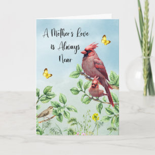 Tarjeta Cardenales del Día de la Madre al aire libre en ra