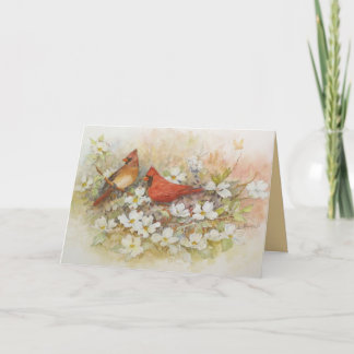 Tarjeta 'Cardenales "tarjeta de felicitación del Dogwood