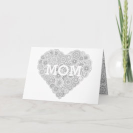 Tarjeta cardíaca de flores del día de la madre: Co