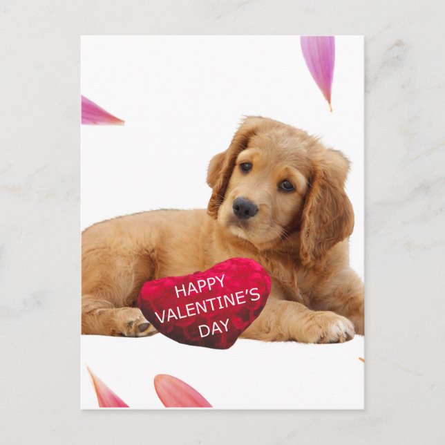 tarjeta cardíaca de perro el día de San Valentín (Anverso)