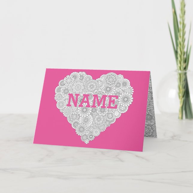 Tarjeta cardíaca del Día de la Madre personalizar: (Anverso)