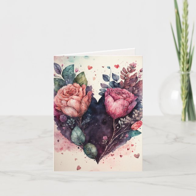Tarjeta Cardíaca Flor día de San Valentín para su  (Anverso)