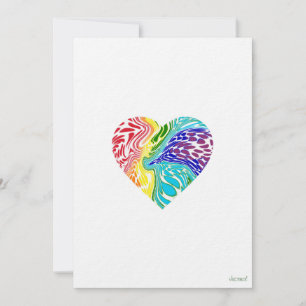 Tarjeta cardíaca giratoria arco iris