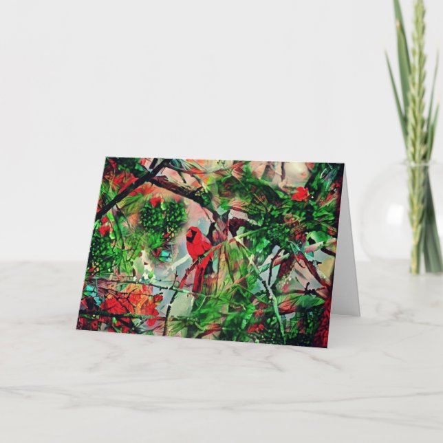 Tarjeta Cardinal Cardinal Bird Faith Card John 3:16 (Anverso)