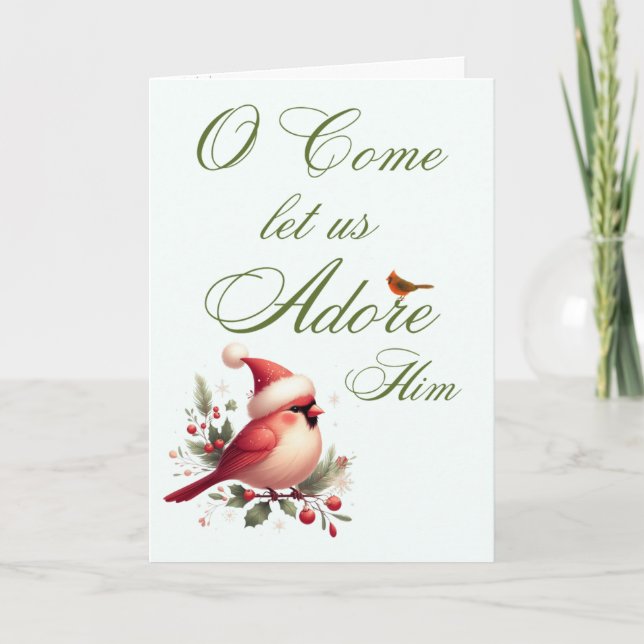 Tarjeta Cardinal Hymn Lyric Christmas Card (Anverso)