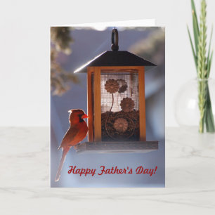 Tarjeta cardinal roja del día de padre
