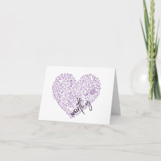 Tarjeta Cardiopatía (púrpura) 5" x 7"