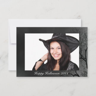 Tarjeta Cargar tu propia foto Spooky borde de árbol de Hal