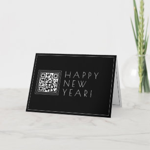 Tarjeta Cargar tu propio código QR   Año Nuevo Deco elegan