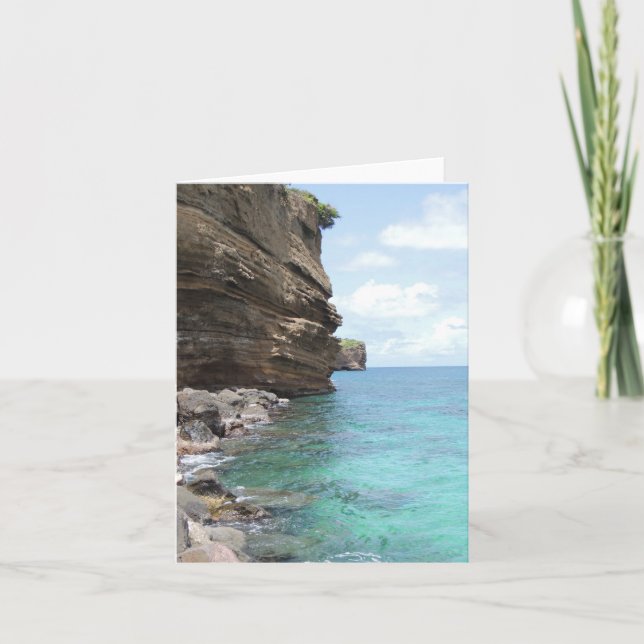 Tarjeta Caribbean Bluffs on Grenada Notecard (Anverso)