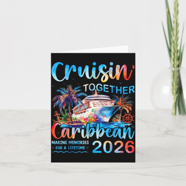Tarjeta Caribbean Cruise 2026 Family Vacation Cruisin’ Tog (Anverso)