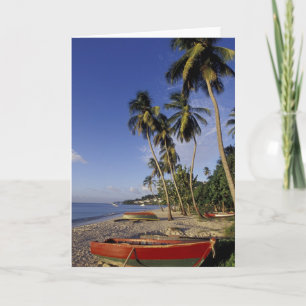 Tarjeta CARIBE, Granada, St. George, barcos en la palma