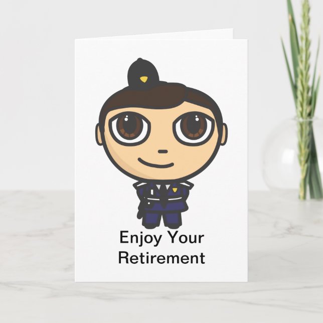 Tarjeta Caricatura Cartoon Cartoon Policeman Retirement Ca (Anverso)