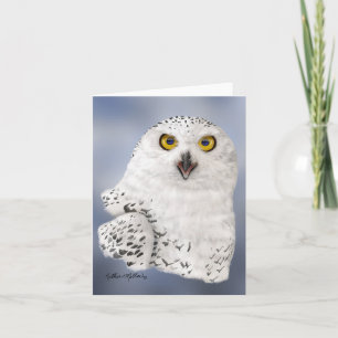 Tarjeta Caricatura de búho de nieve