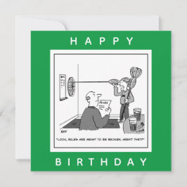 Tarjeta Caricatura de hombre haciendo trampa en dardos