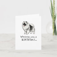 Caricatura de Keeshond Perro Keesie Kees Feliz cum
