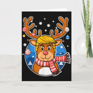 Tarjeta Caricatura de Reno de Trump de Navidad