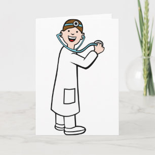 Tarjeta Caricatura de Stethoscope Médico