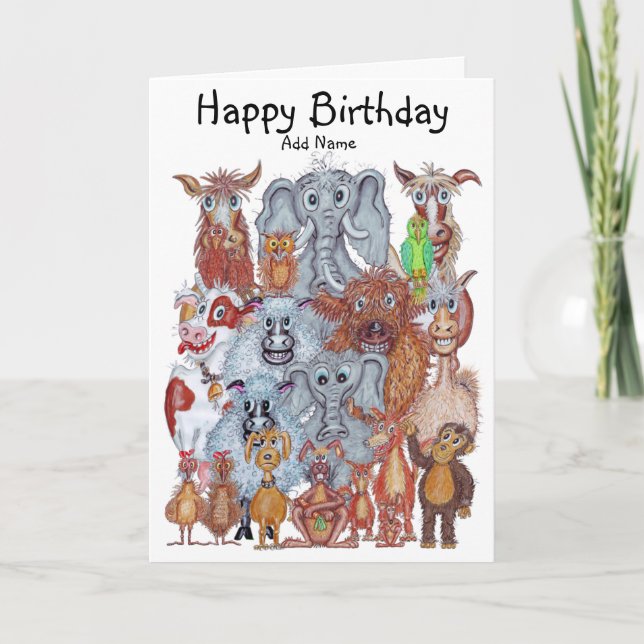 Tarjeta Caricaturas de animales (Anverso)