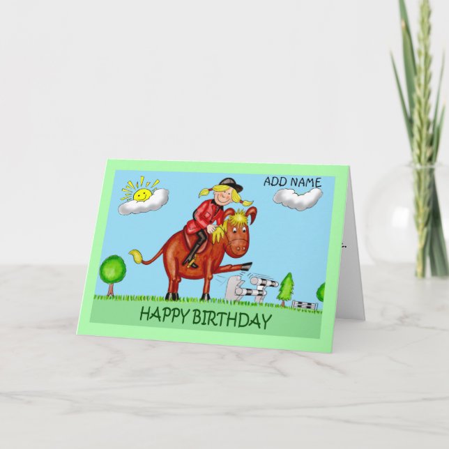 Tarjeta Caricaturas de Personalizado de cumpleaños de Chic (Anverso)