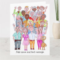 Caricaturas de personas tristes saludando