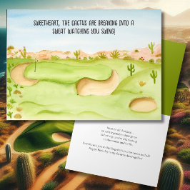Tarjeta Cariño, color de agua del campo de golf del desier