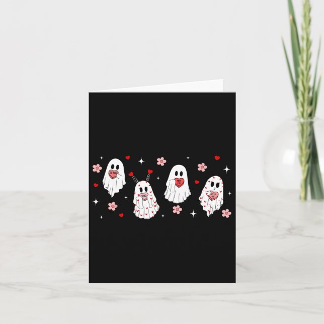 Tarjeta Cariño de San Valentín Fantasma Caramelo Corazón ¿ (Anverso)