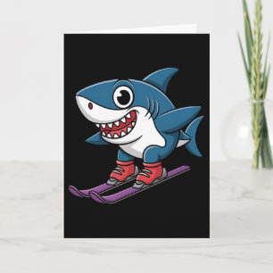 Tarjeta Cariño de tiburón de dibujos animados deportes de