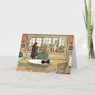 Tarjeta Carl Larsson - Flores en el Windowsill
