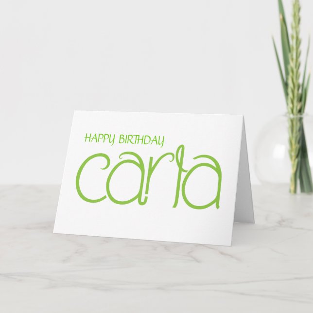 Tarjeta Carla lime Birthday Card (Anverso)