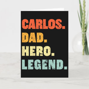 Tarjeta Carlos Papá Héroe Leyenda Nombre Personalizado Fa